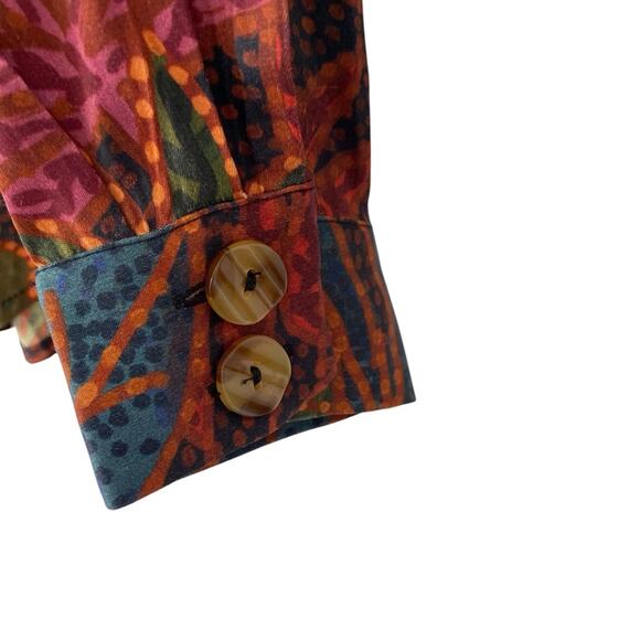 Farm Rio Rainforest Lenzing Viscose Brown Button Down Shirt Blouse size XS - Picture 4 of 9